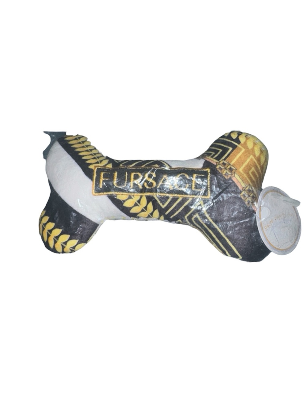 Fursace Dog Bone Plush Toy - Black & Gold
